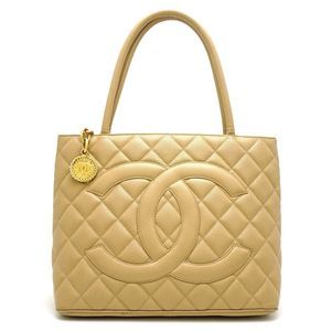 Chanel Reissue Tote Bag Caviar Skin Beige Gold Metal Fittings